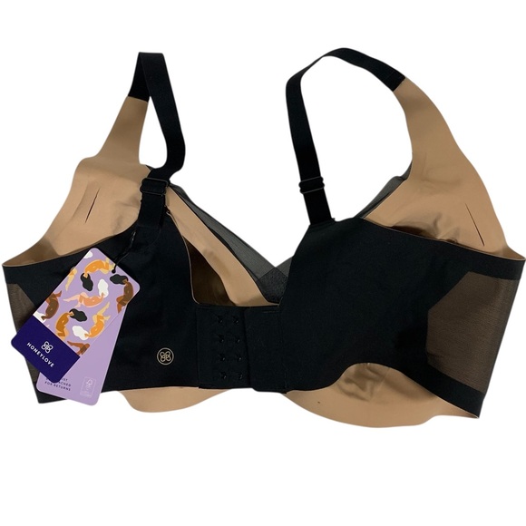 NWT Honeylove black crossover v neck bra size 40C / 40D - Picture 8 of 10